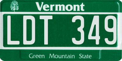 VT license plate LDT349