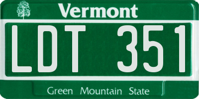 VT license plate LDT351