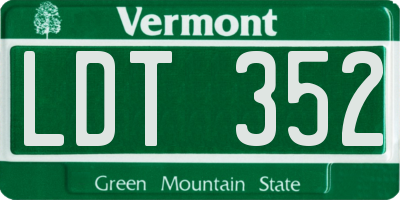 VT license plate LDT352