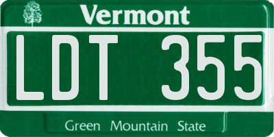 VT license plate LDT355