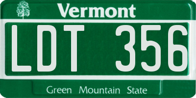 VT license plate LDT356