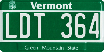 VT license plate LDT364