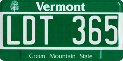 VT license plate LDT365
