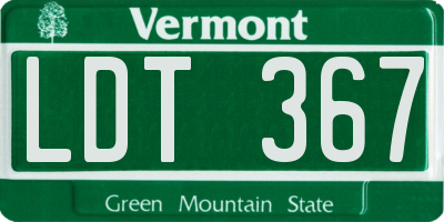 VT license plate LDT367