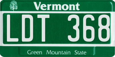 VT license plate LDT368