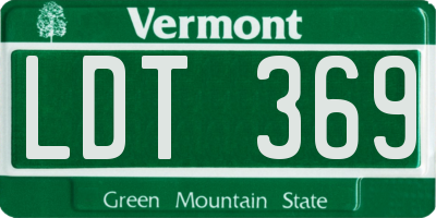 VT license plate LDT369