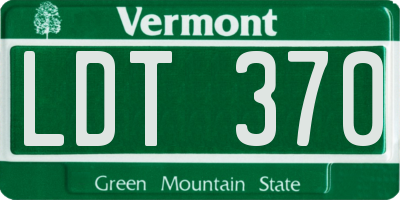 VT license plate LDT370