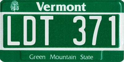 VT license plate LDT371