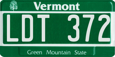 VT license plate LDT372