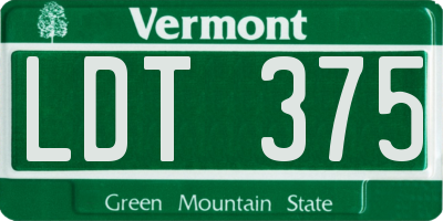 VT license plate LDT375