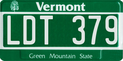 VT license plate LDT379