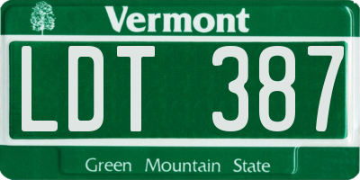 VT license plate LDT387