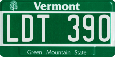 VT license plate LDT390