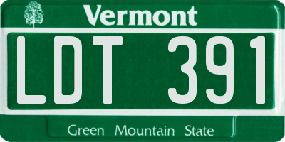 VT license plate LDT391