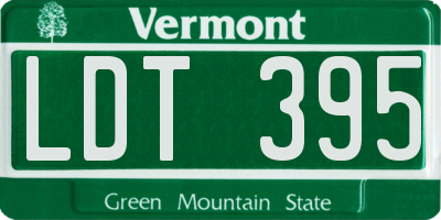 VT license plate LDT395