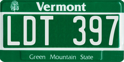 VT license plate LDT397