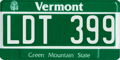 VT license plate LDT399