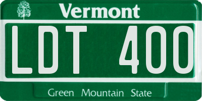 VT license plate LDT400
