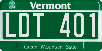 VT license plate LDT401