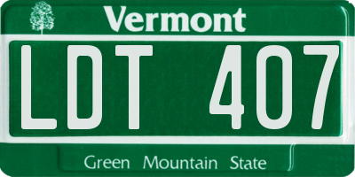 VT license plate LDT407