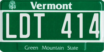 VT license plate LDT414