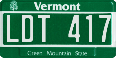 VT license plate LDT417
