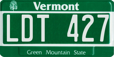 VT license plate LDT427