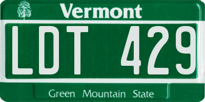 VT license plate LDT429