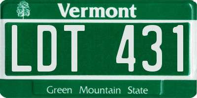 VT license plate LDT431