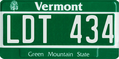 VT license plate LDT434