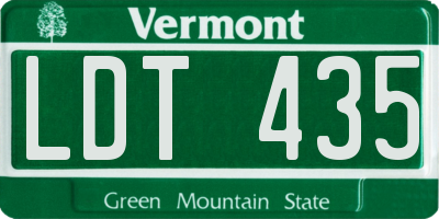 VT license plate LDT435