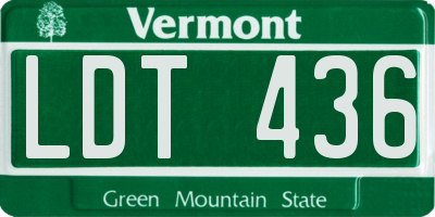 VT license plate LDT436