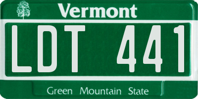 VT license plate LDT441