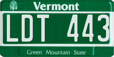 VT license plate LDT443