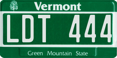 VT license plate LDT444