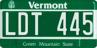 VT license plate LDT445