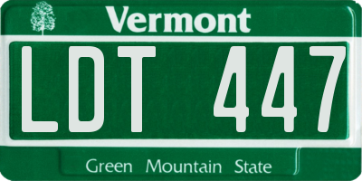 VT license plate LDT447
