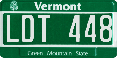VT license plate LDT448