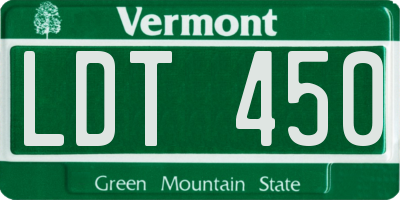 VT license plate LDT450
