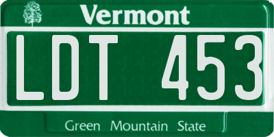 VT license plate LDT453