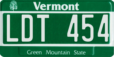 VT license plate LDT454