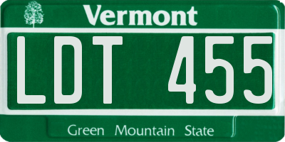 VT license plate LDT455