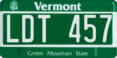 VT license plate LDT457