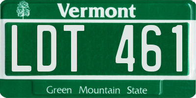 VT license plate LDT461