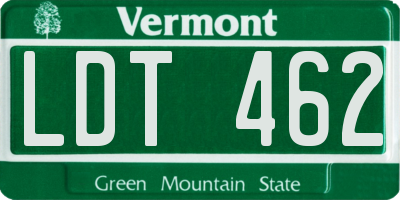 VT license plate LDT462