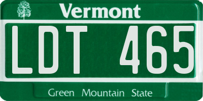 VT license plate LDT465