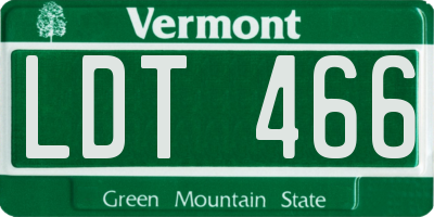 VT license plate LDT466