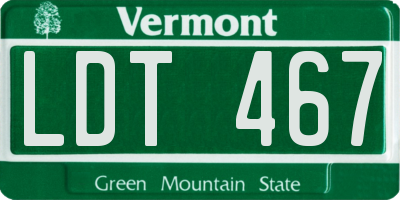 VT license plate LDT467