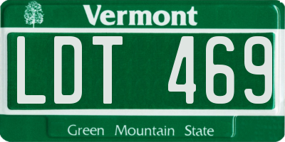 VT license plate LDT469