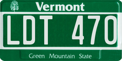 VT license plate LDT470